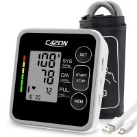 CAZON Blood Pressure Monitor - Upper Arm Blood Pressure Machine & Pulse Rate Monitoring Meter